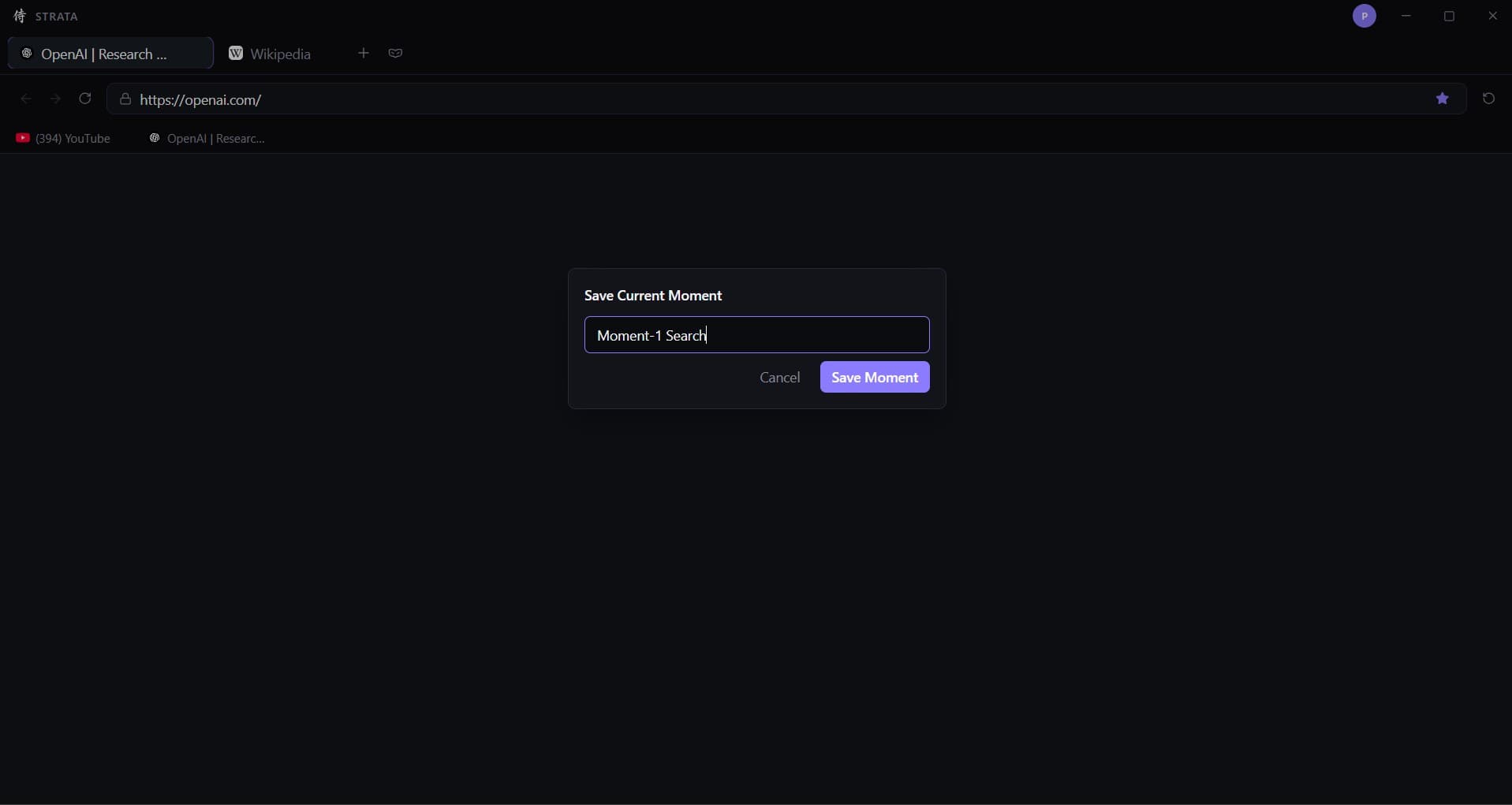 Strata desktop screen 3